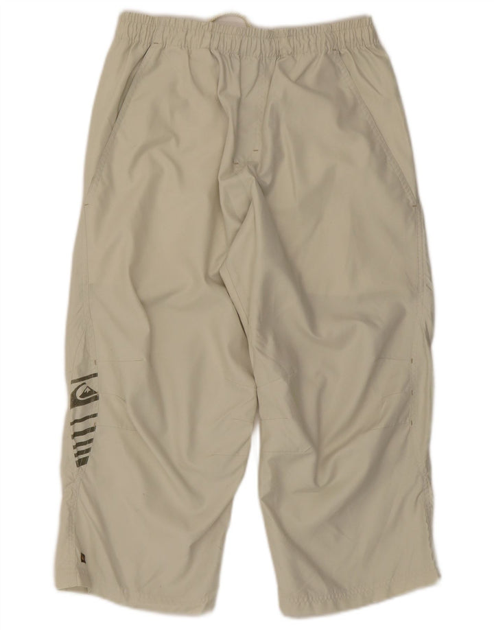 Quiksilver Pantalon de Survêtement Capri Graphique Homme Petit Beige Polyester