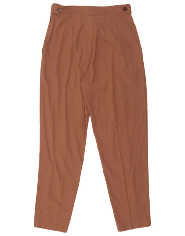 Benetton Pantalon décontracté taille haute pour femme IT 46 Large W28 L29 Marron