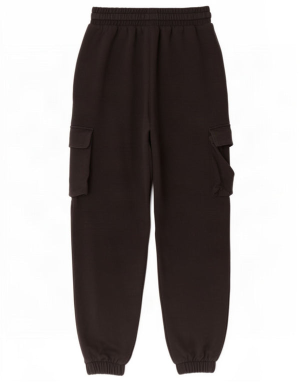 Pantalon de survêtement cargo Zara pour femme, jogging UK 12, coton noir moyen