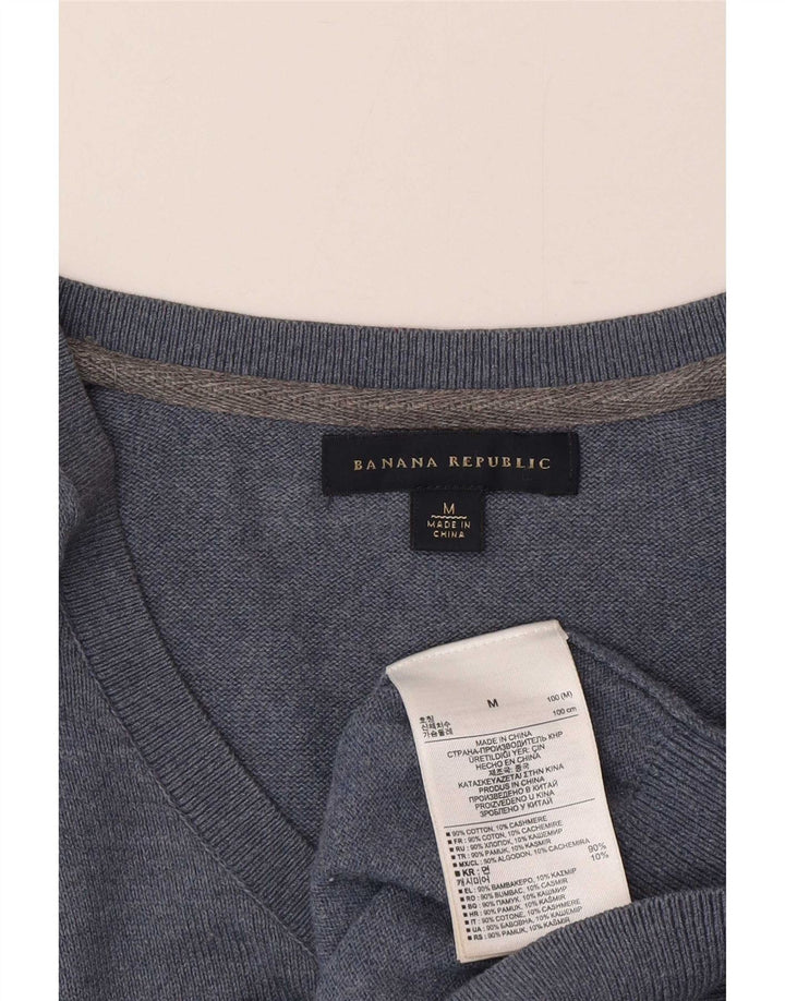 Banana Republic Pull Col V Homme Bleu Moyen Coton