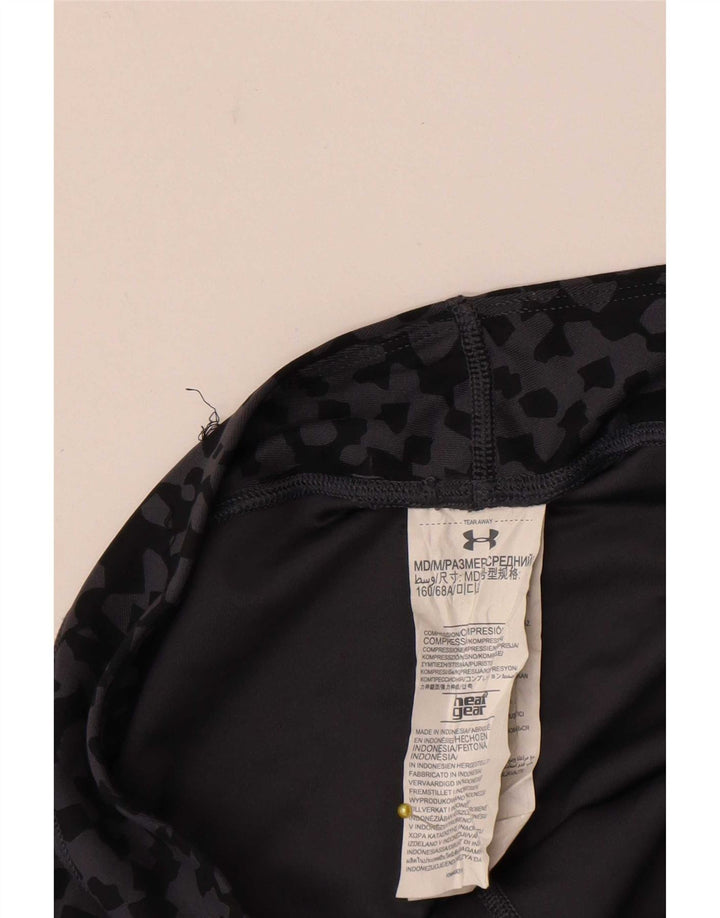 Under Armour Leggings Femme UK 42 Polyester Géométrique Gris Moyen