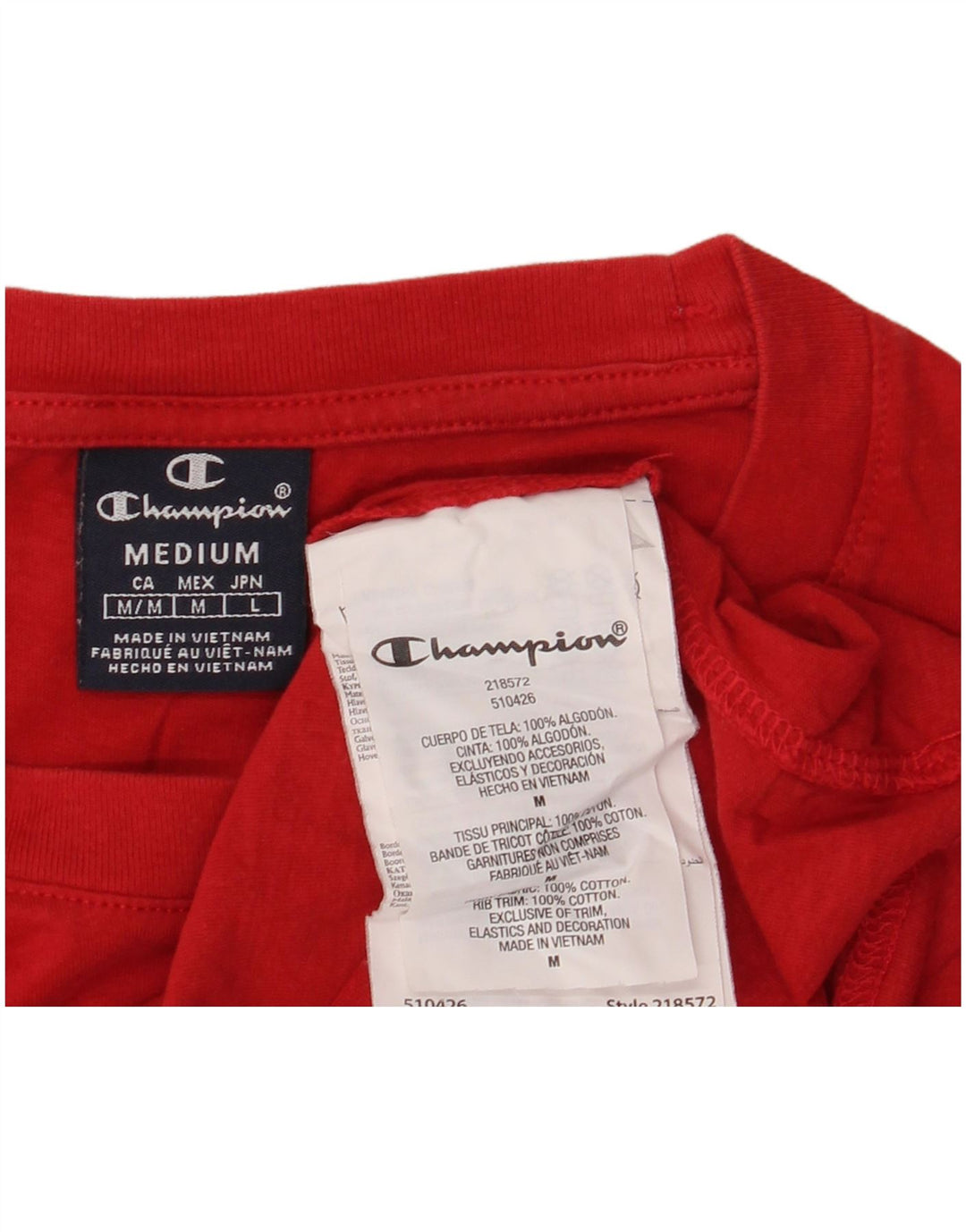 Champion Tee-Shirt Stanford Graphic Homme Rouge Moyen Coton