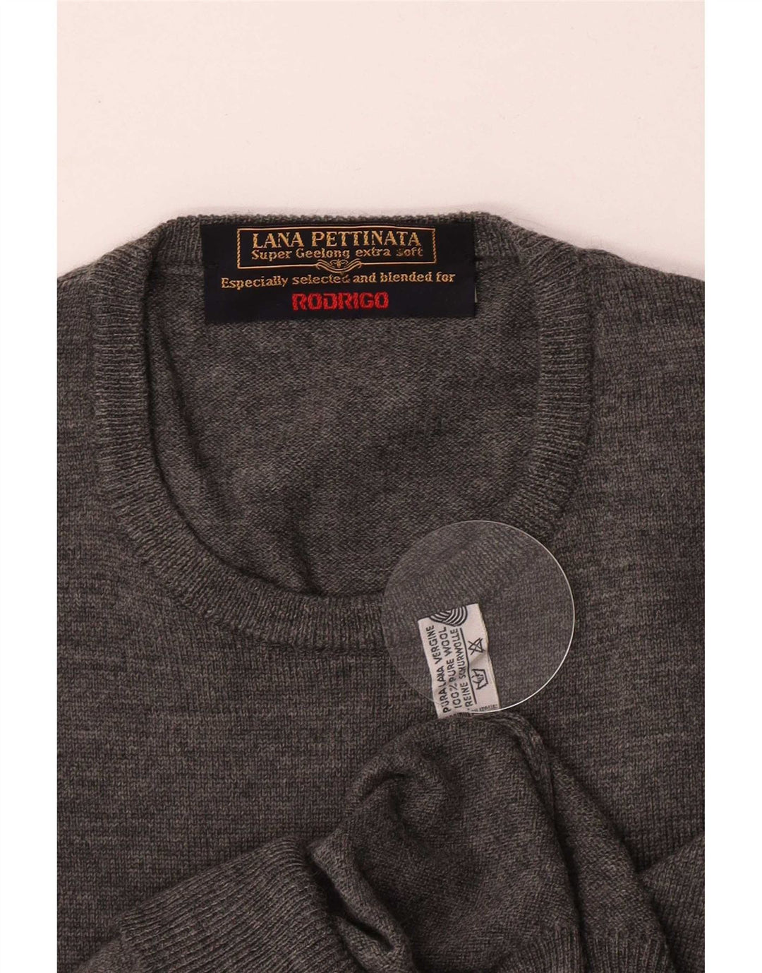 Rodrigo Pull ras du cou pour homme IT 52 en laine vierge gris moyen