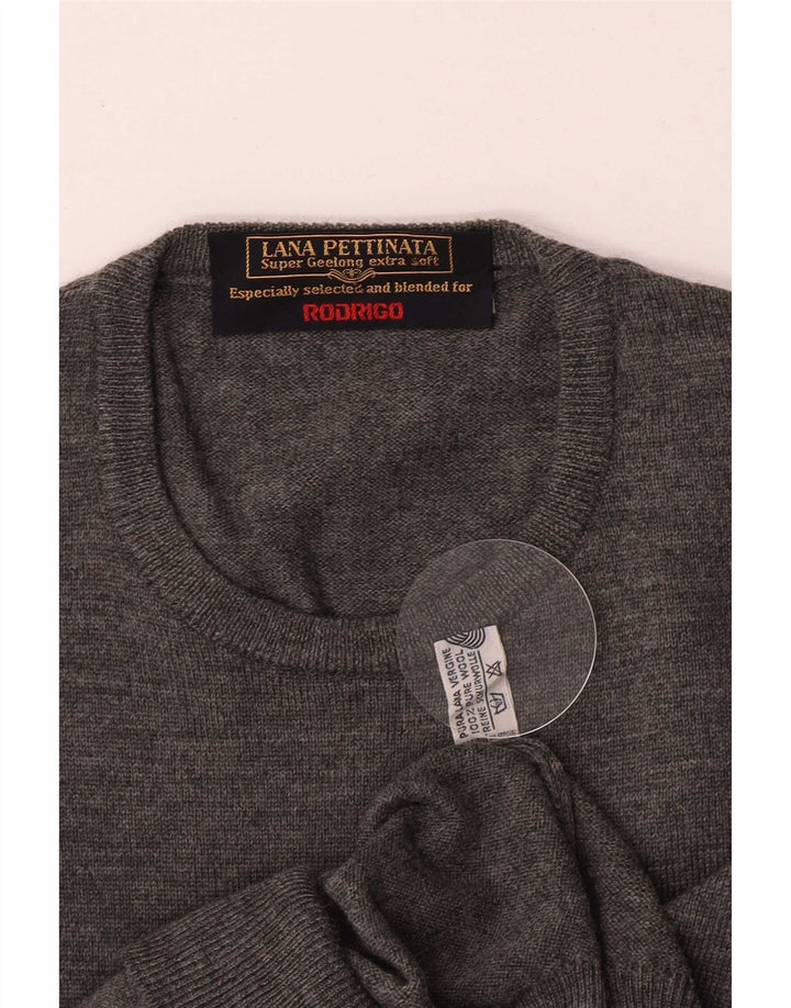 Rodrigo Pull ras du cou pour homme IT 52 en laine vierge gris moyen