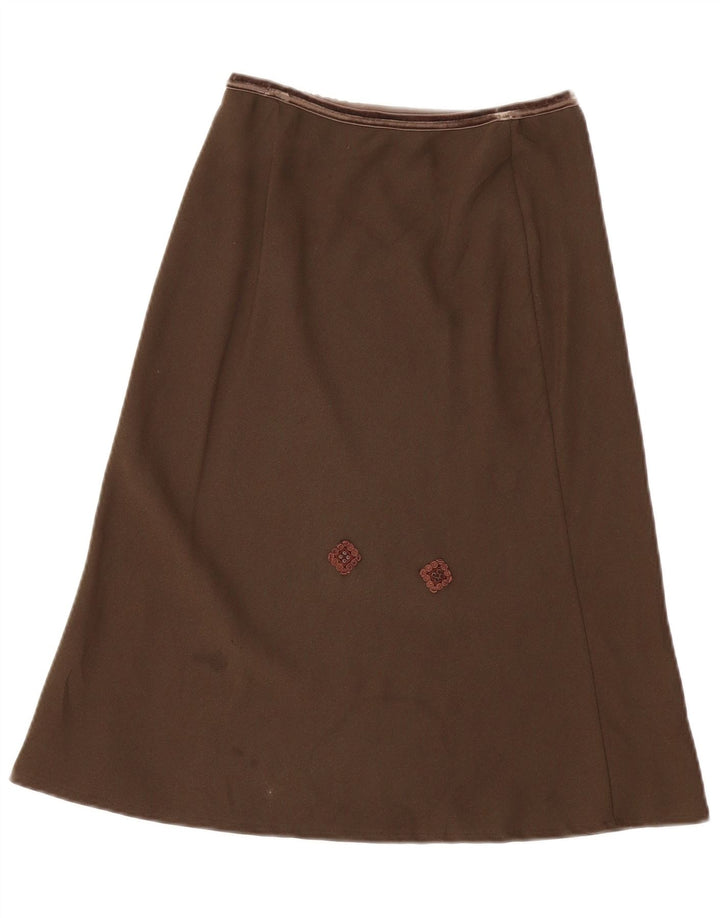 BENETTON Jupe trapèze taille basse pour femme IT 42 Medium W34 Marron Polyester