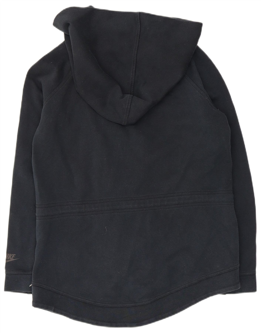 NIKE Pull à capuche zippé surdimensionné pour femme UK 10 Petit coton bleu marine