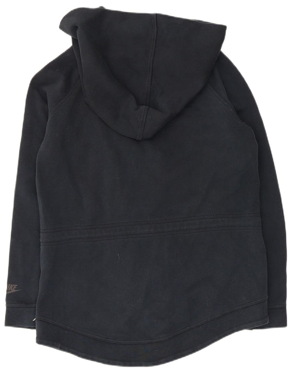 NIKE Pull à capuche zippé surdimensionné pour femme UK 10 Petit coton bleu marine