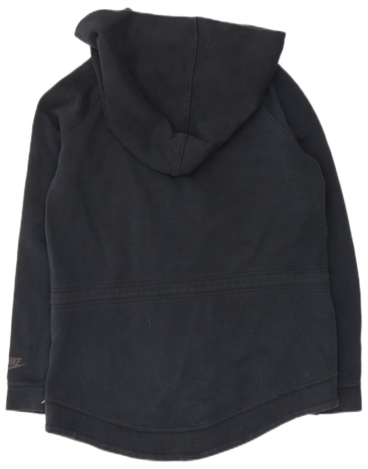 NIKE Pull à capuche zippé surdimensionné pour femme UK 10 Petit coton bleu marine