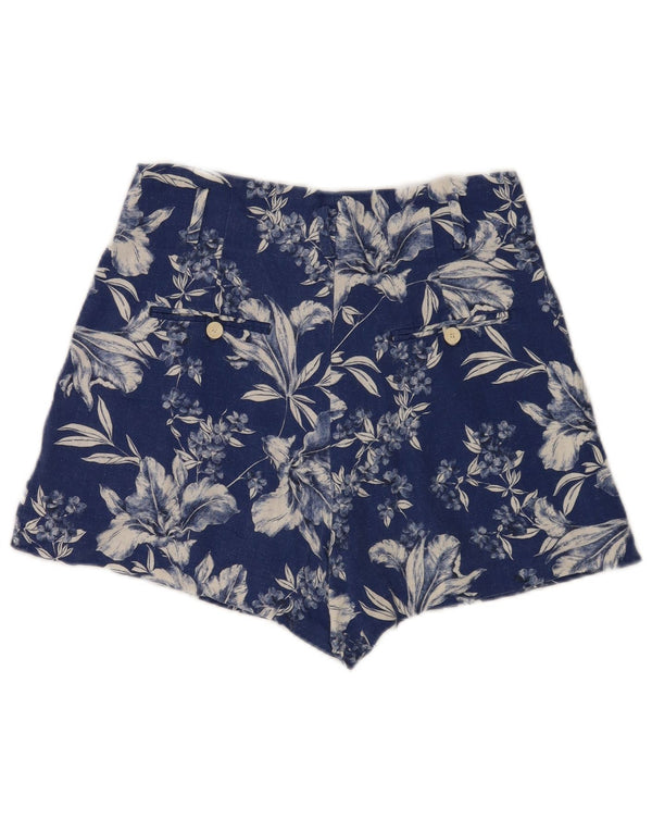 Zara Pantalon chaud taille haute pour femme Medium W28 Bleu floral
