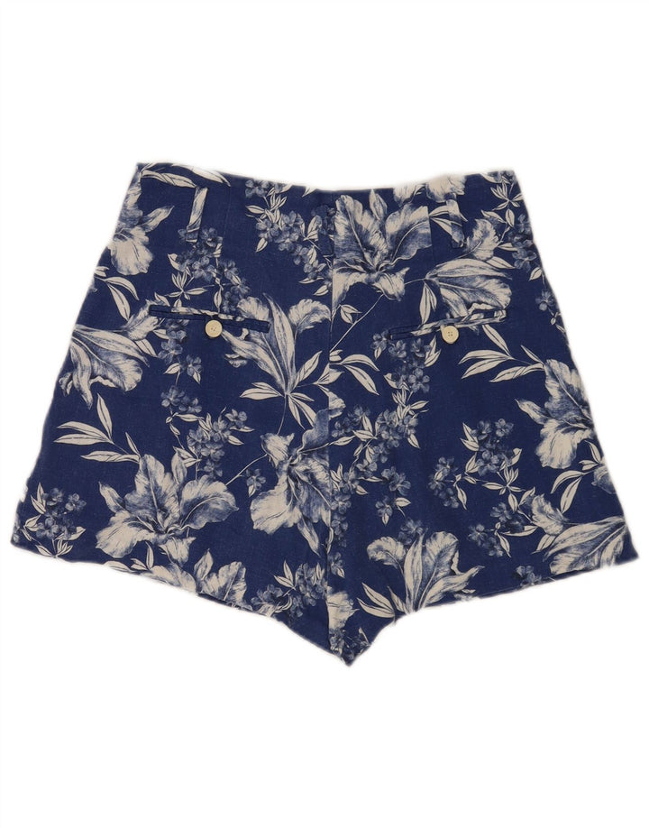 Zara Pantalon chaud taille haute pour femme Medium W28 Bleu floral
