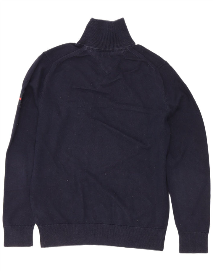 Tommy Hilfiger Pull à col zippé pour homme Bleu marine moyen Colourblock
