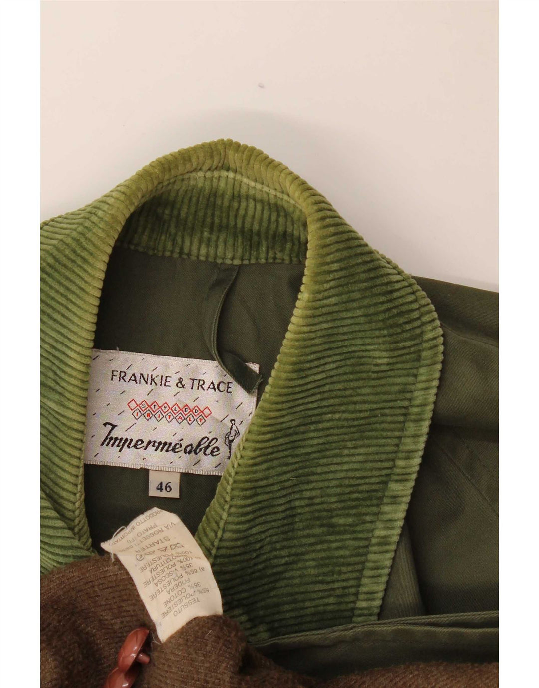 Frankie & Trace Manteau Homme IT 46 Petit Kaki Polyester