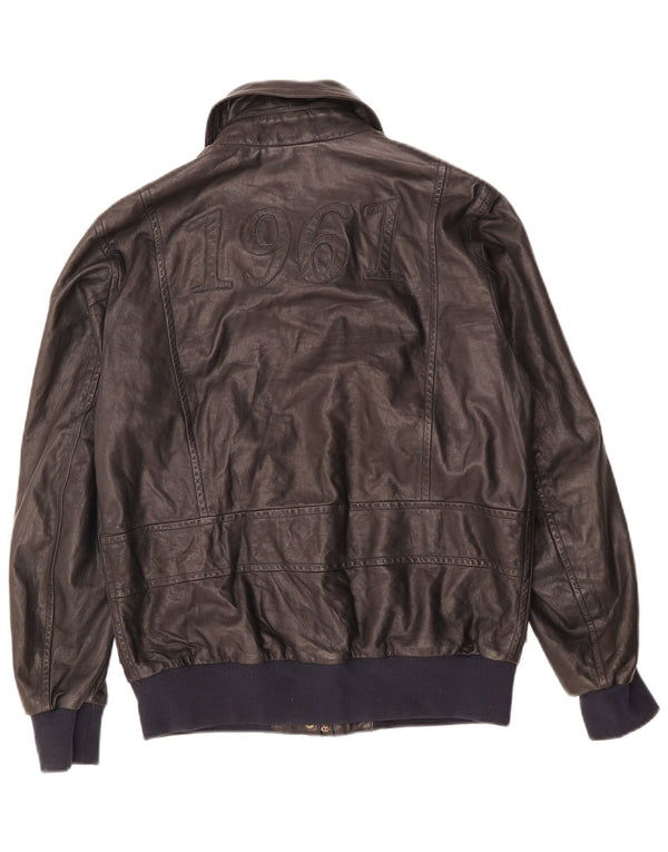 AERONAUTICA MILITARE Veste Graphique Femme IT 42 Cuir Noir Moyen