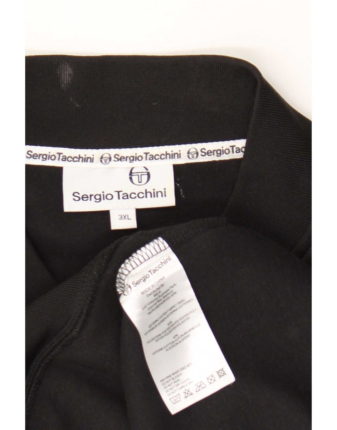 Sergio Tacchini Veste de survêtement sans manches pour homme 3XL Noir Polyester