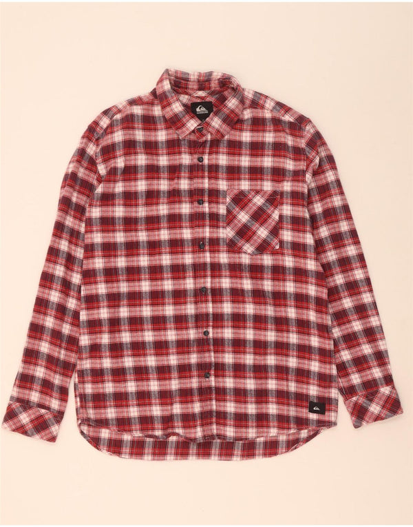 Quiksilver Chemise en flanelle coupe régulière pour homme en coton à carreaux rouges