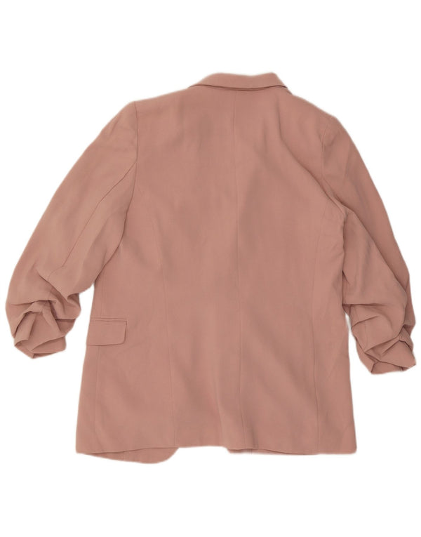 Marks & Spencer Veste Blazer Ouverte Femme UK 12 Rose Moyen Polyester