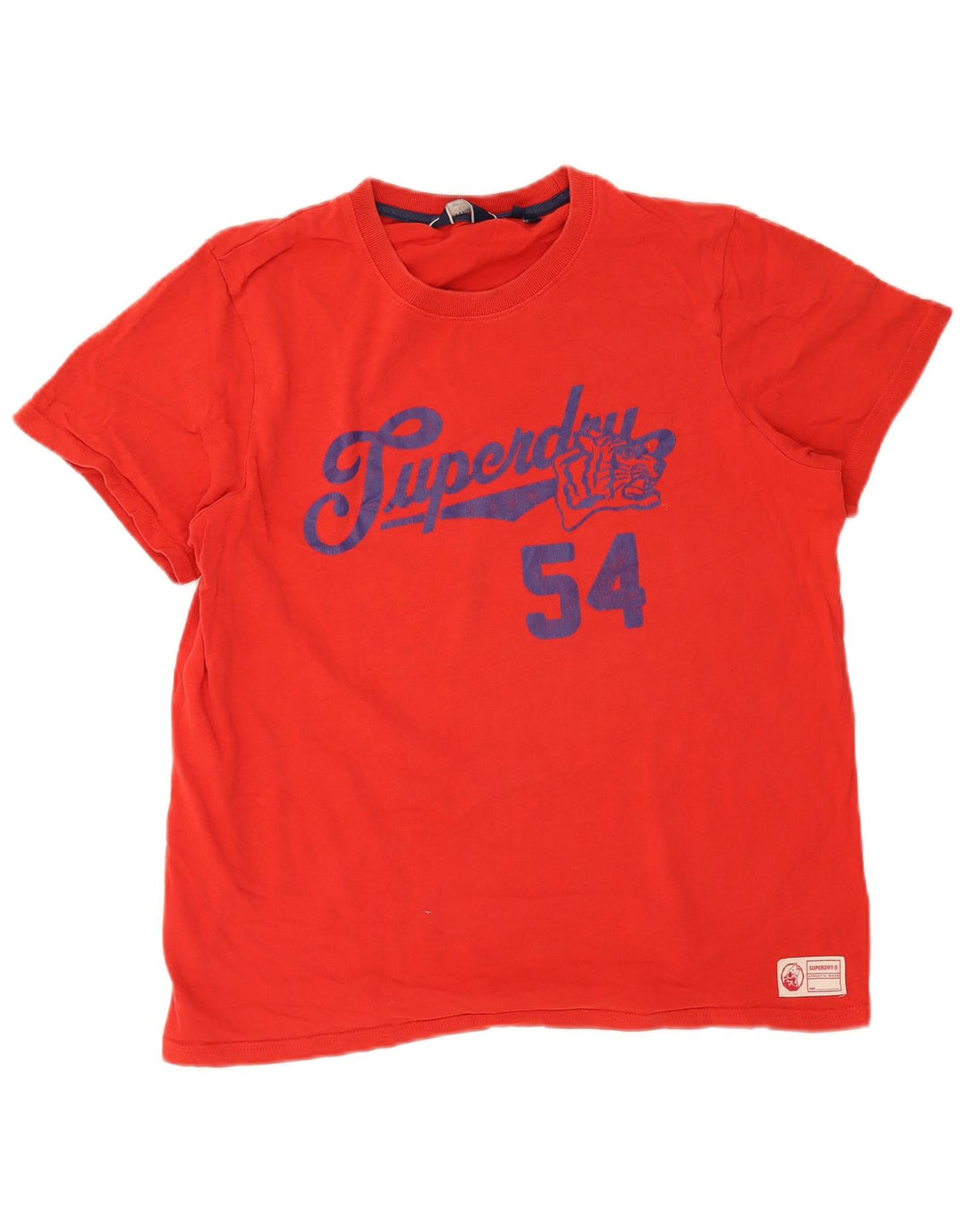 Superdry T-Shirt Graphique Top XL Rouge Coton Homme