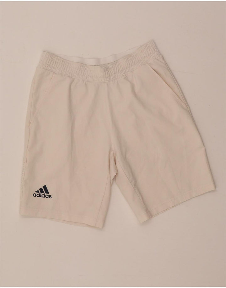 Adidas Short de sport pour homme Petit polyester blanc cassé