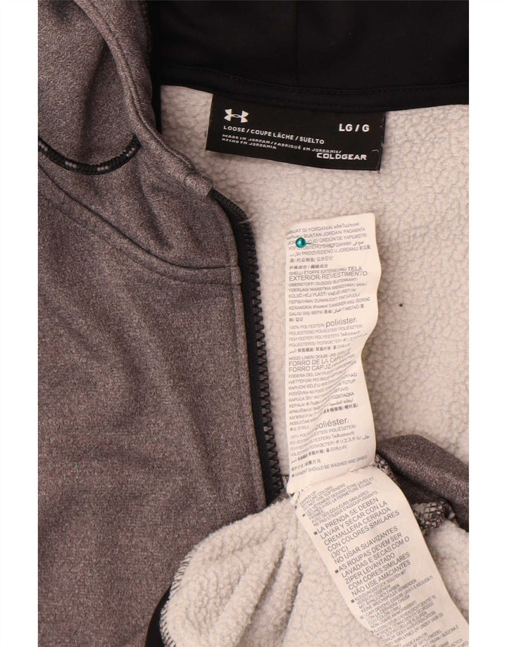 Under Armour Pull à capuche zippé Cold Gear Homme Large Gris Polyester