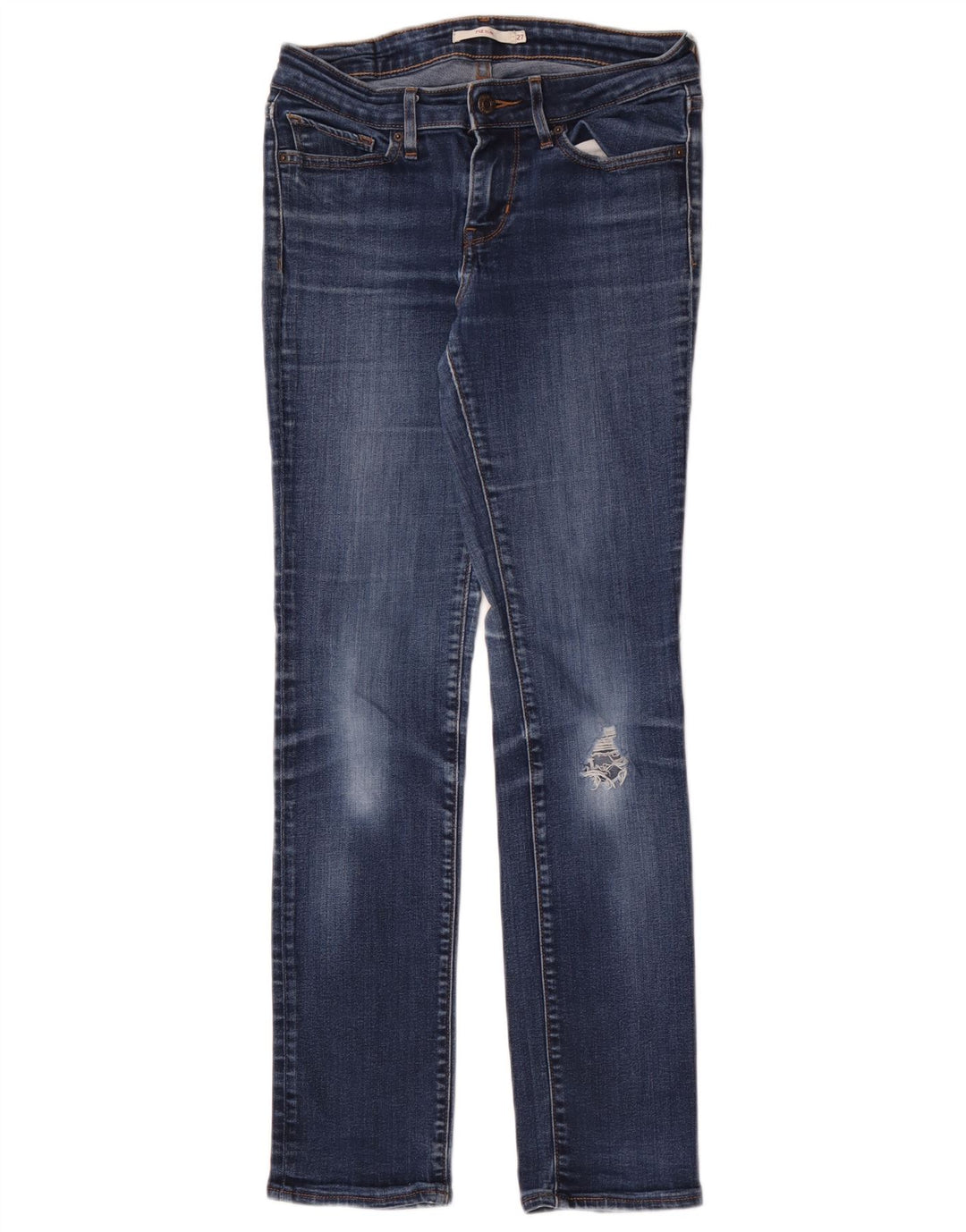 LEVI'S Jean Slim 712 Femme Effet Déchiré W27 L30 Bleu Coton