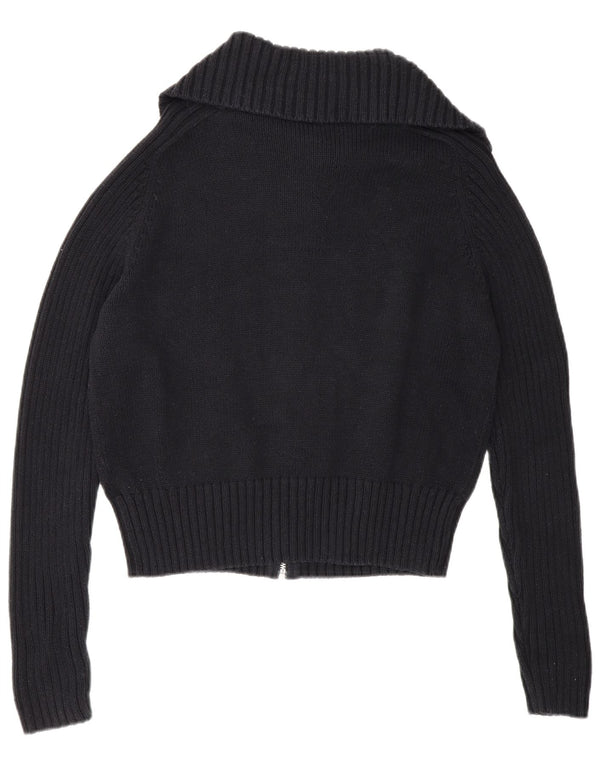 Marks & Spencer Pull cardigan entièrement zippé pour femme UK 14 Large Bleu marine