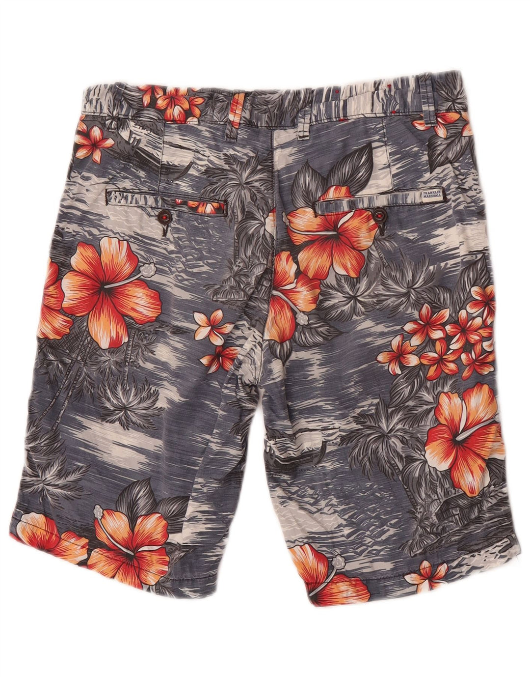 Franklin Marshall Short Leo Chino W31 Homme Bleu Marine Moyen Hawaïen
