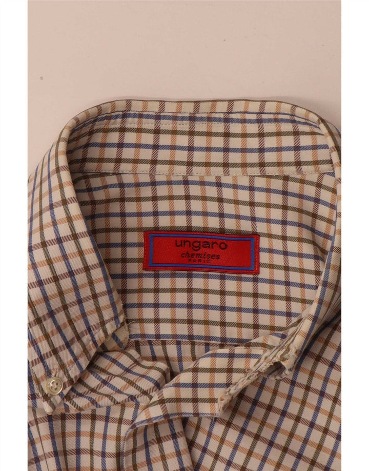 Ungaro Chemise Coupe Classique XL Beige à Carreaux Homme