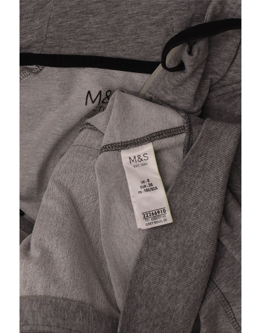 Marks & Spencer Pull à capuche zippé pour femme UK 8 Petit Gris Moucheté
