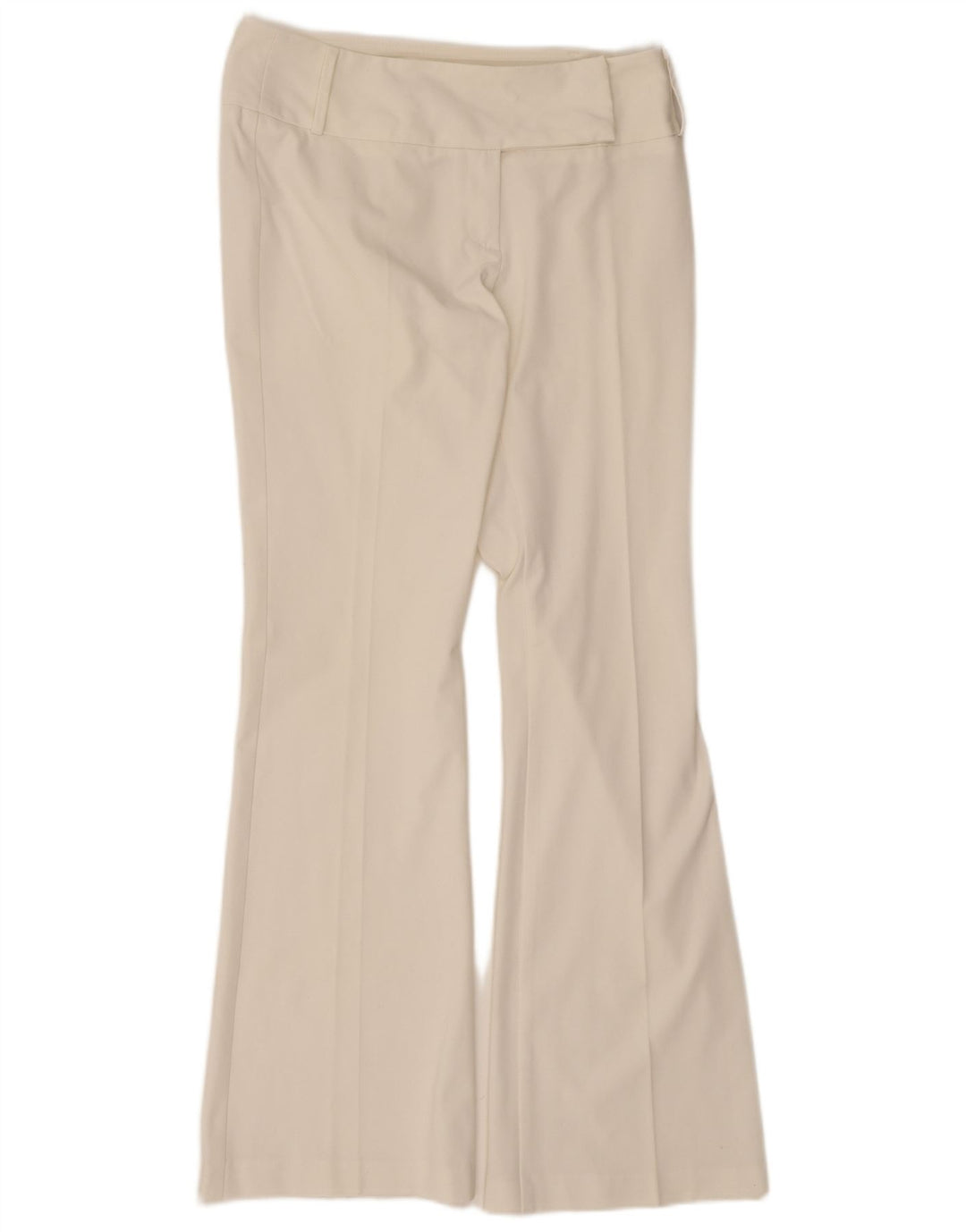 Sisley Pantalon décontracté évasé pour femme IT 44 Medium W30 L32 Blanc Polyester