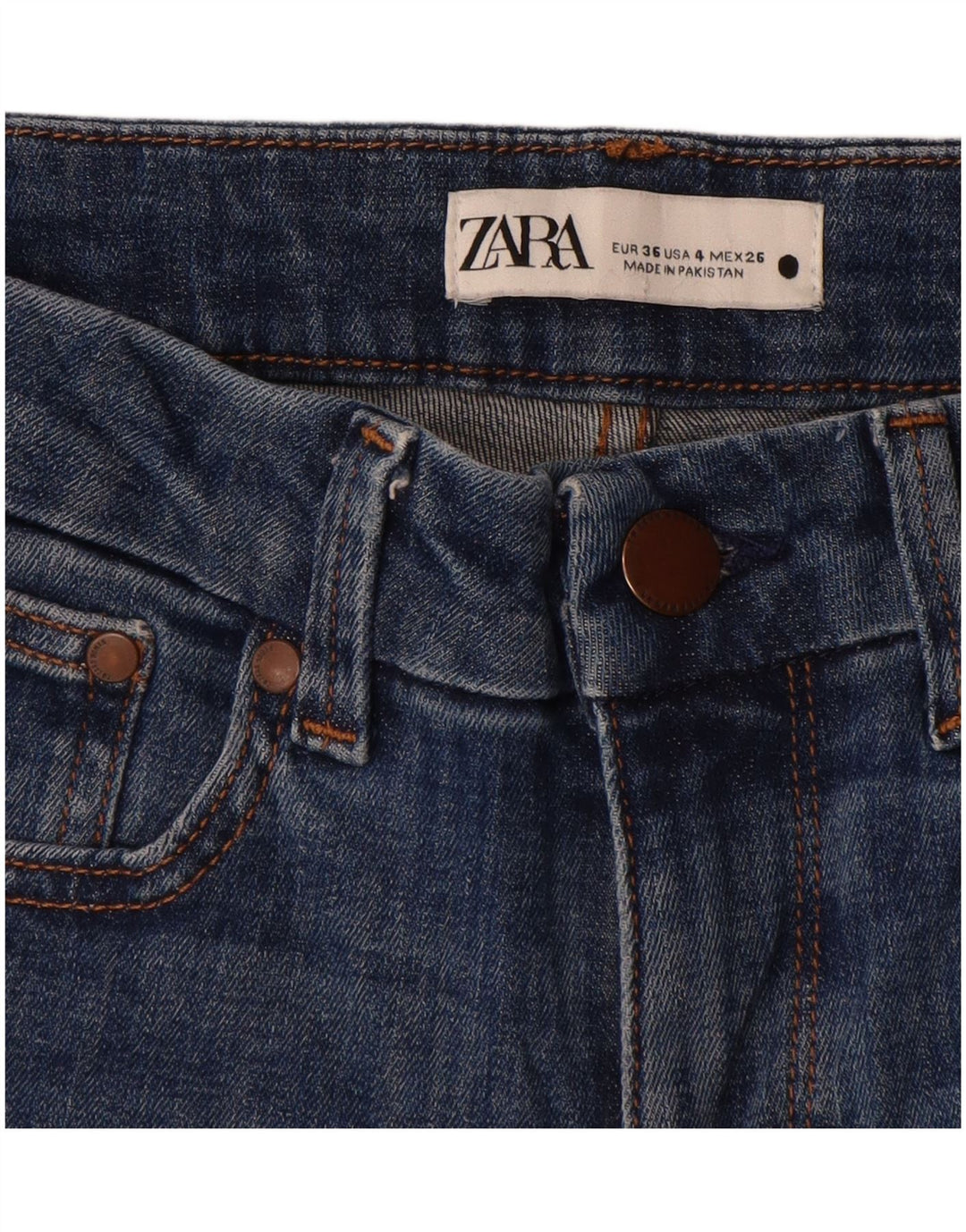 Zara Jean Bootcut Femme EU 36 XS W26 L28 Bleu