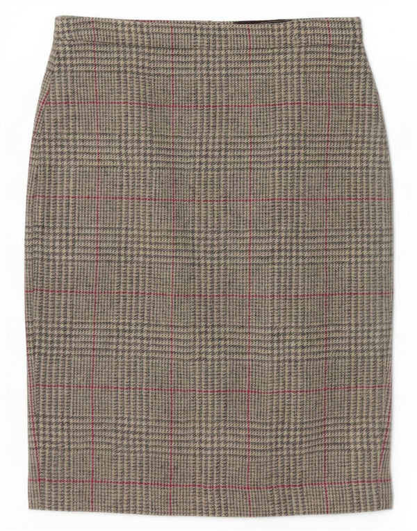Jupe crayon Pure Womens UK 12 Medium W30 Laine à carreaux gris