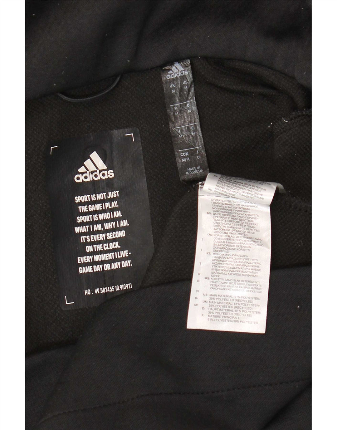 Adidas Pull à capuche zippé pour homme en polyester moucheté noir moyen