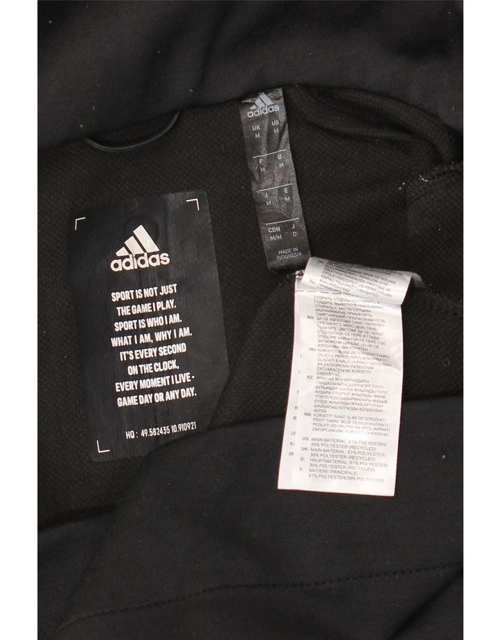 Adidas Pull à capuche zippé pour homme en polyester moucheté noir moyen