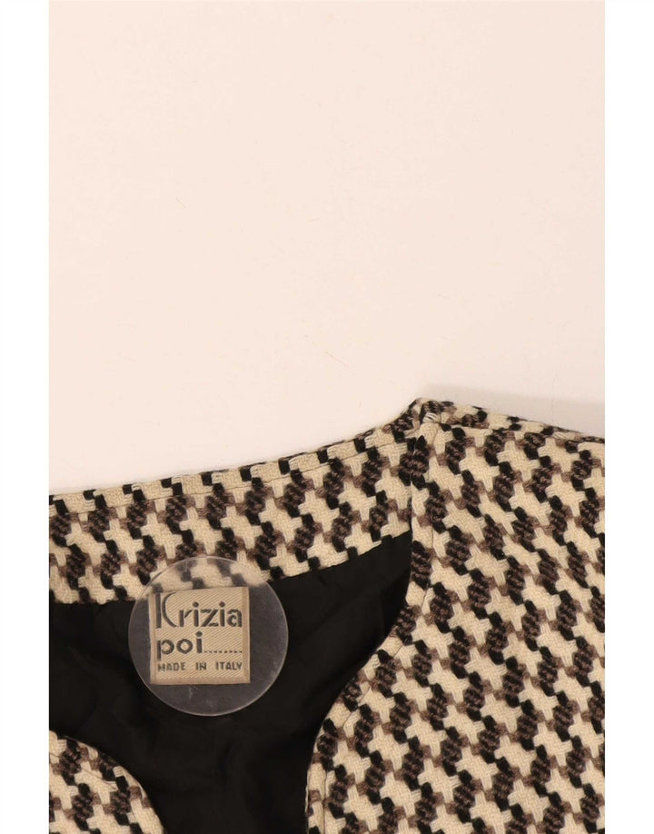 Poi By Krizia Veste blazer courte pour femme IT 40 Petit pied-de-poule beige