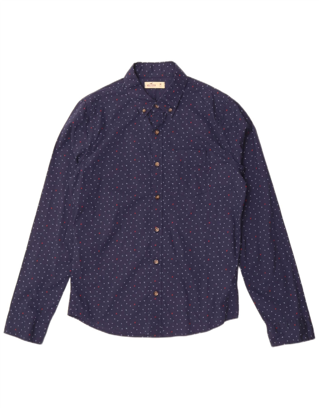 Hollister Chemise Homme Bleu Marine Moyen Spotted Cotton