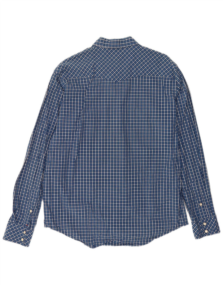 Tommy Hilfiger Chemise Homme Grand Carreau Bleu Coton