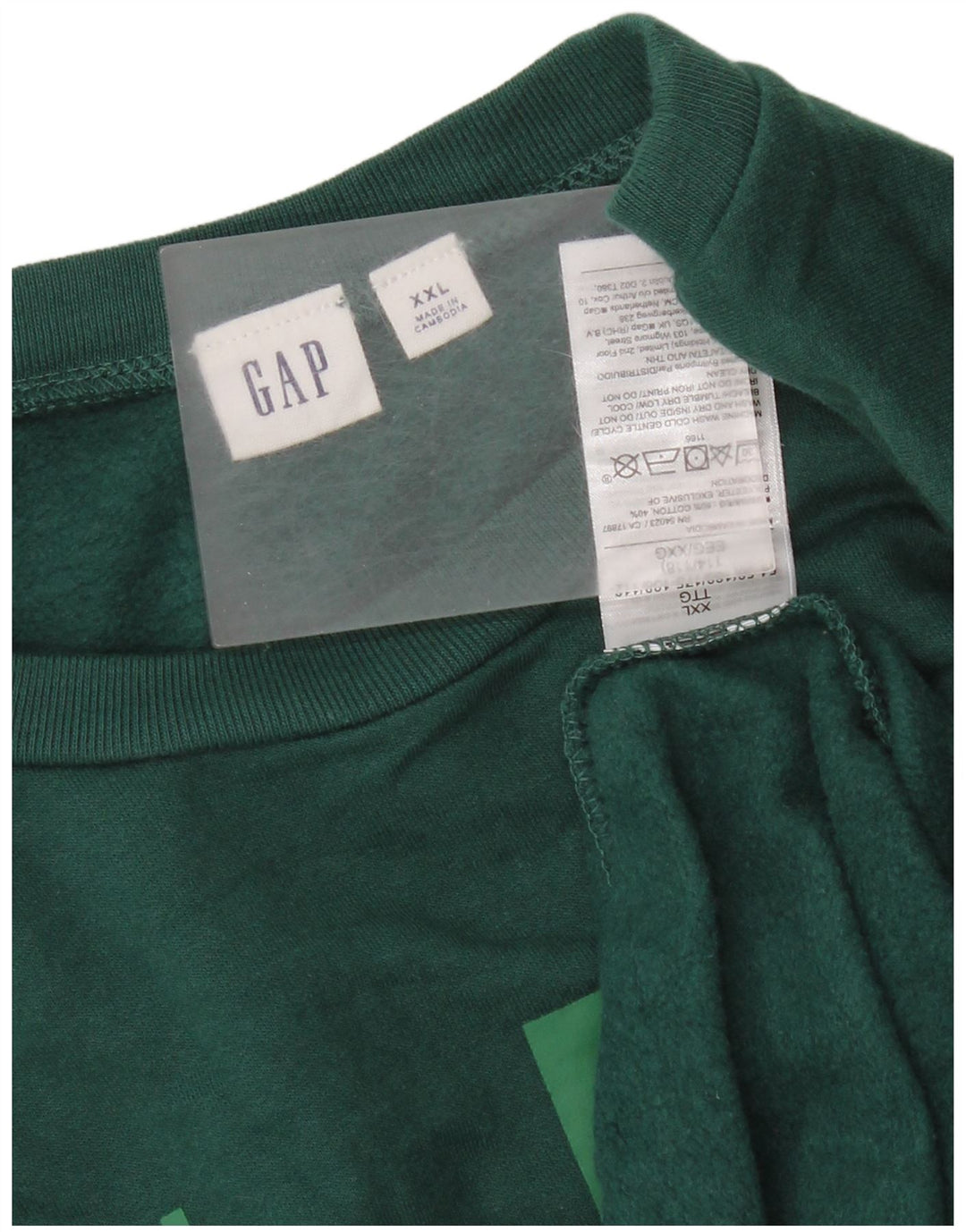 Gap Sweat-shirt graphique pour femme UK 20 2XL Vert Coton