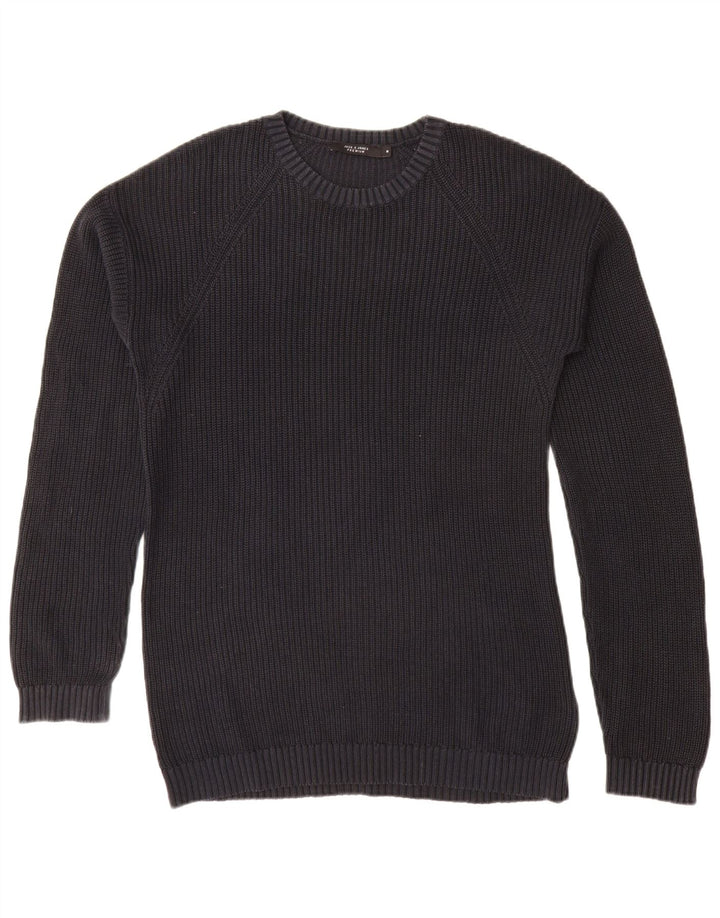 JACK & JONES Pull Col Rond Homme Bleu Marine Moyen Coton