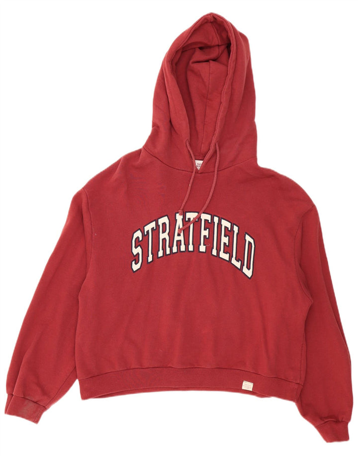 Pull & Bear Pull à capuche surdimensionné pour femme Rouge moyen UK 14