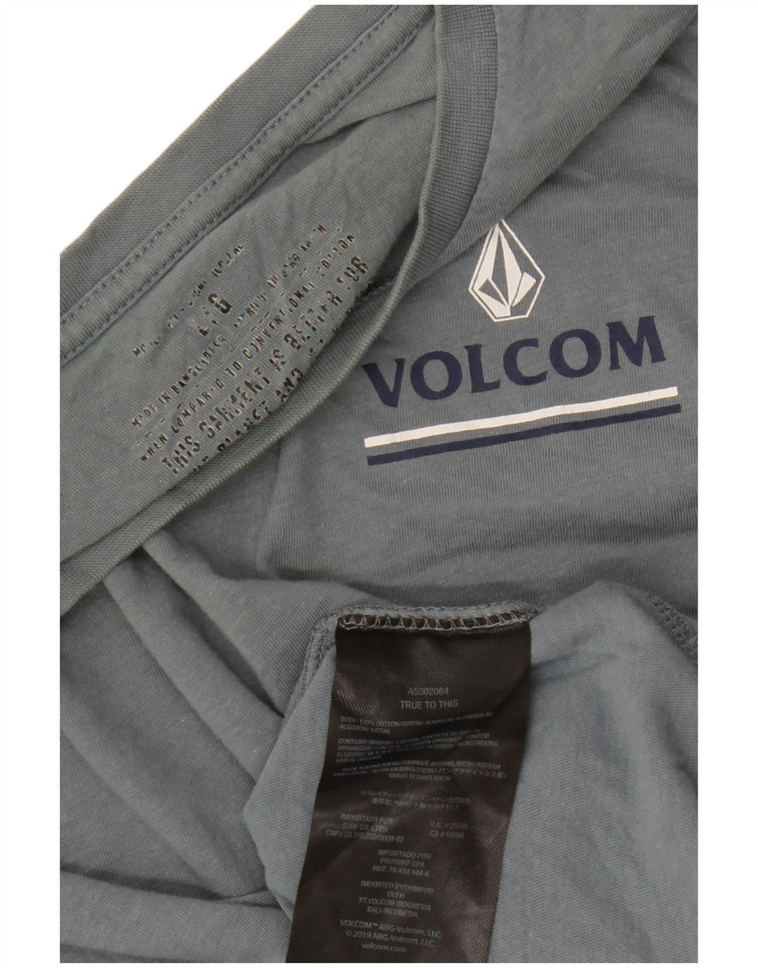 VOLCOM T-Shirt Graphique Femme UK 16 Large Bleu Coton
