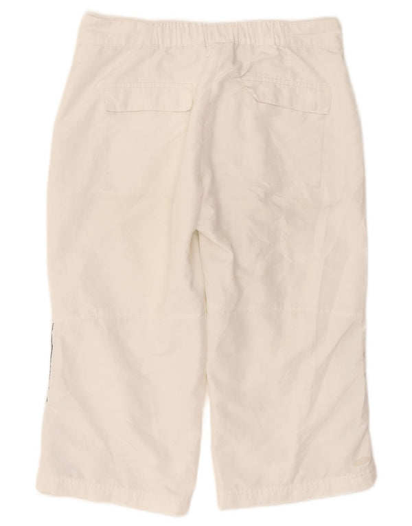 Adidas Pantalon capri droit pour femme UK 10 Small W27 L17 Blanc Polyester