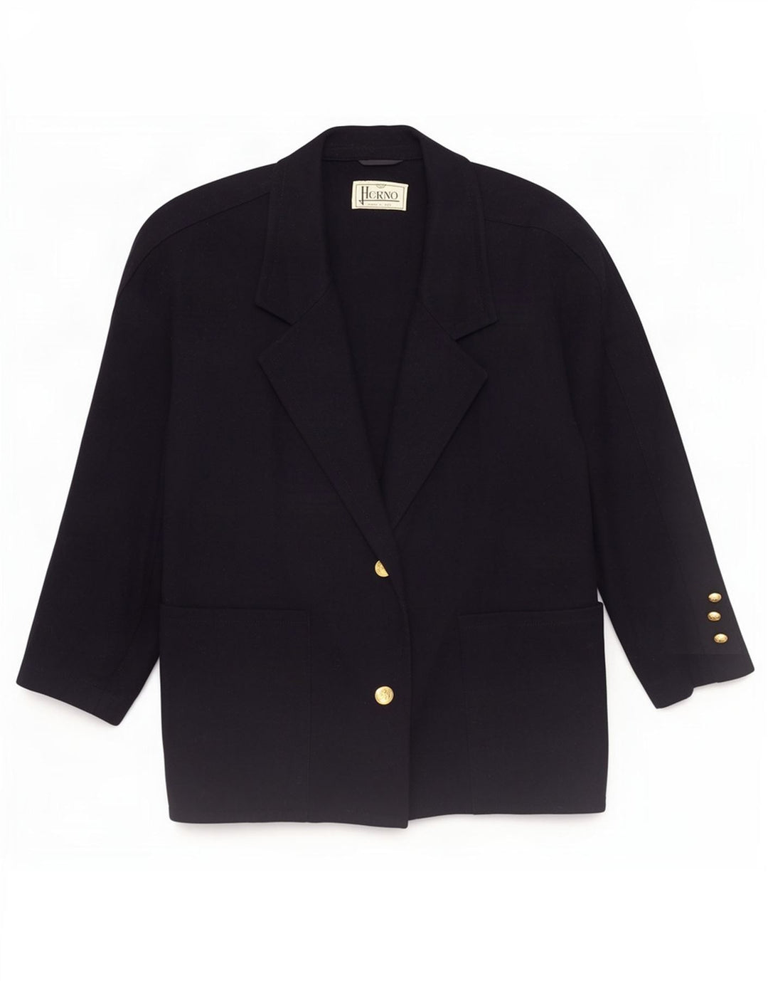 Herno Veste Blazer 2 Boutons Femme IT 44 Laine Bleu Marine Moyen