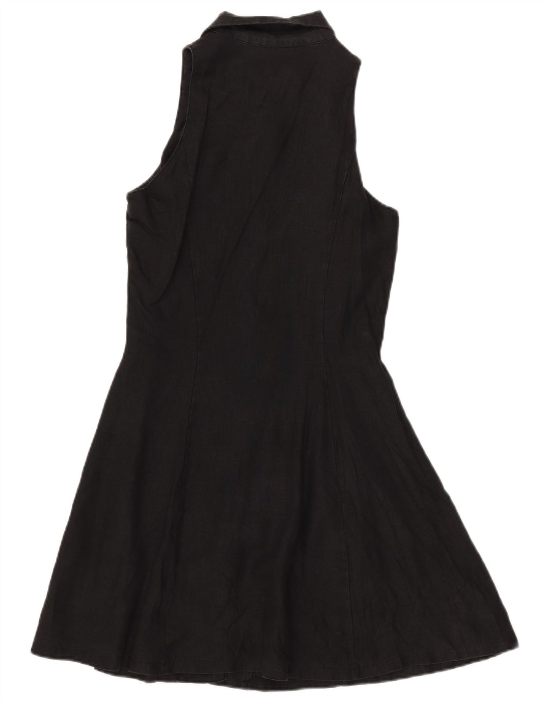 Benetton Femme Robe Trapèze Sans Manches IT 44 Lin Noir Moyen