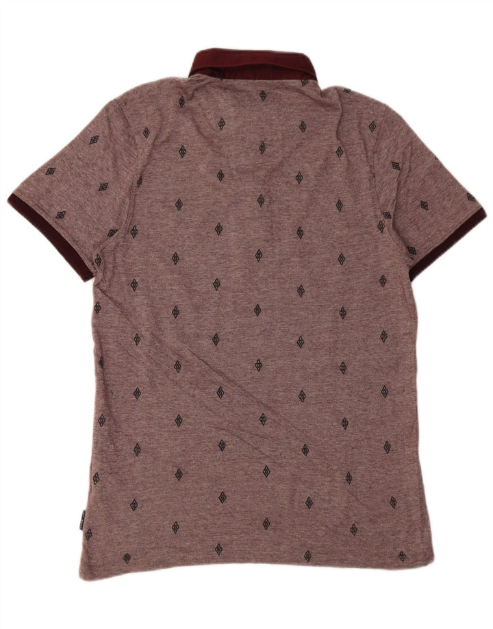 Ted Baker Polo homme taille 3 coton tacheté bordeaux moyen