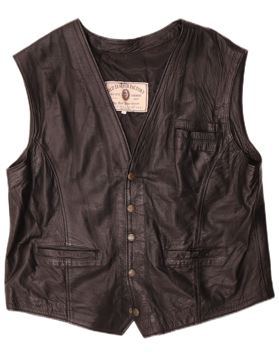 gilet en cuir homme vintage grand cuir noir