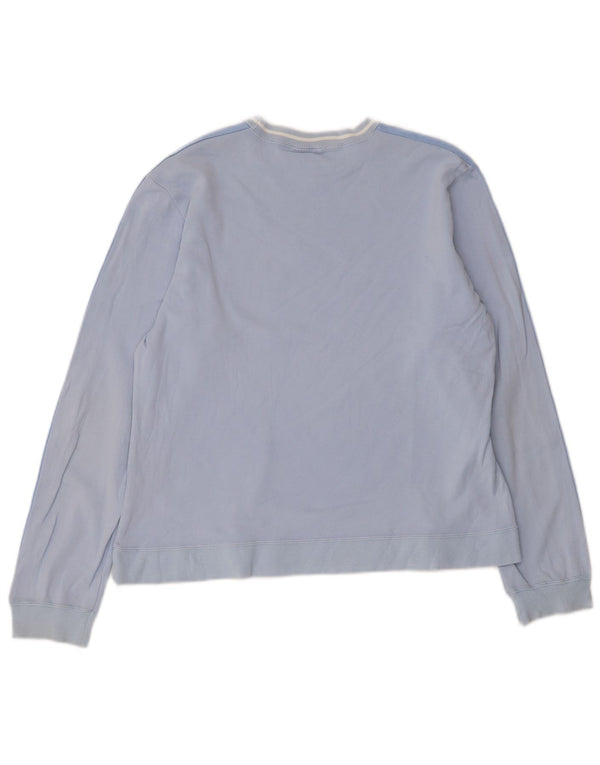 Champion Haut à manches longues pour femme UK 46 Large Bleu Rayé Coton