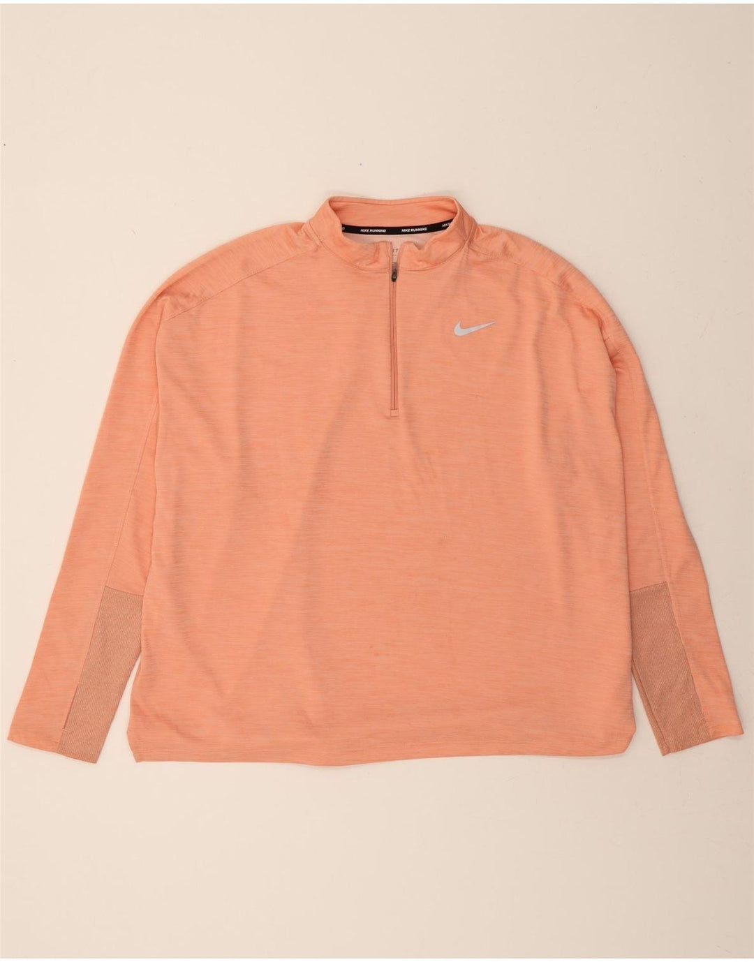 NIKE Mens Dri Fit Zip Neck Pullover Tracksuit Top 2XL Orange Vintage Nike and Second-Hand Nike from Messina Hembry 