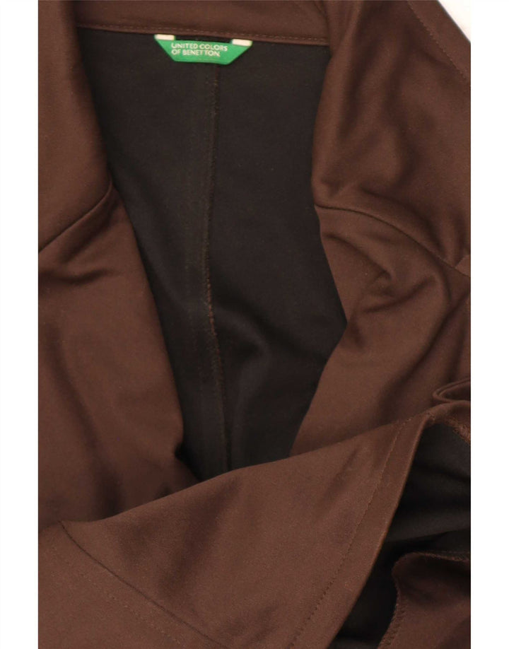 Benetton Veste Blazer Croisée Femme IT 40 Petit Marron Polyester