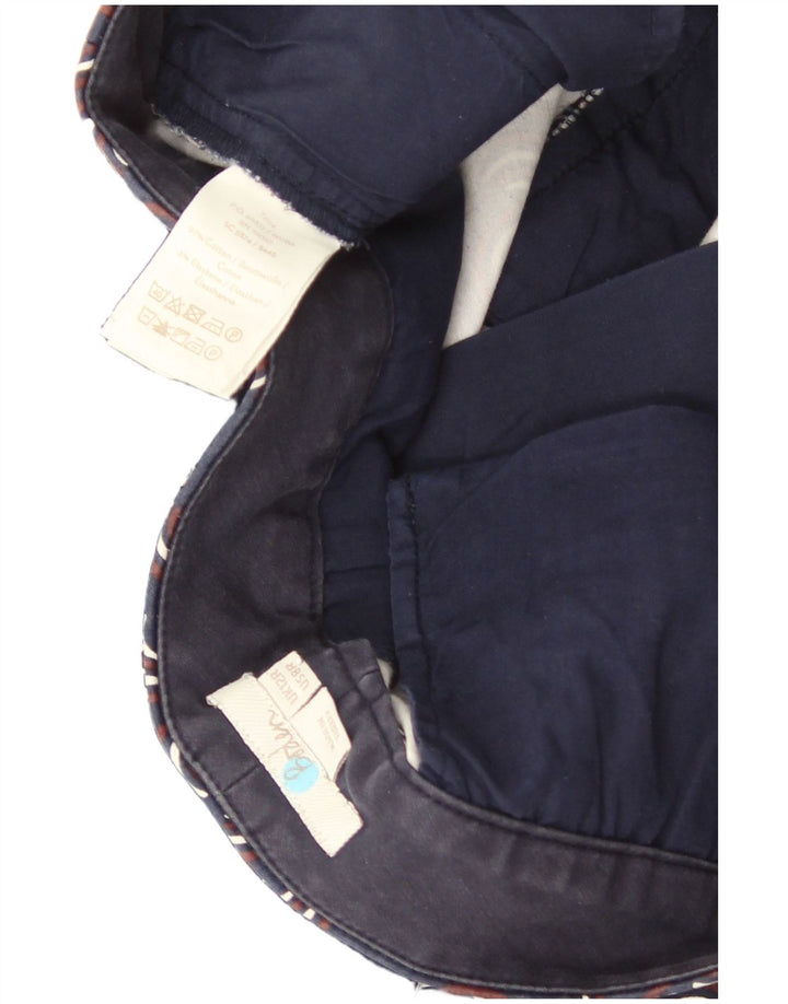 Pantalon Chino à Motif Abstrait Boden Femme UK 12 Medium W30 L27 Bleu Marine