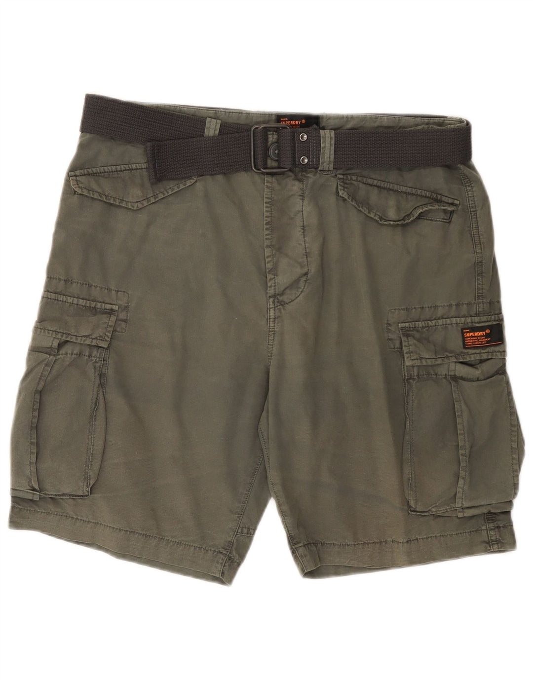 SUPERDRY Short Cargo Homme W34 Large Kaki Coton